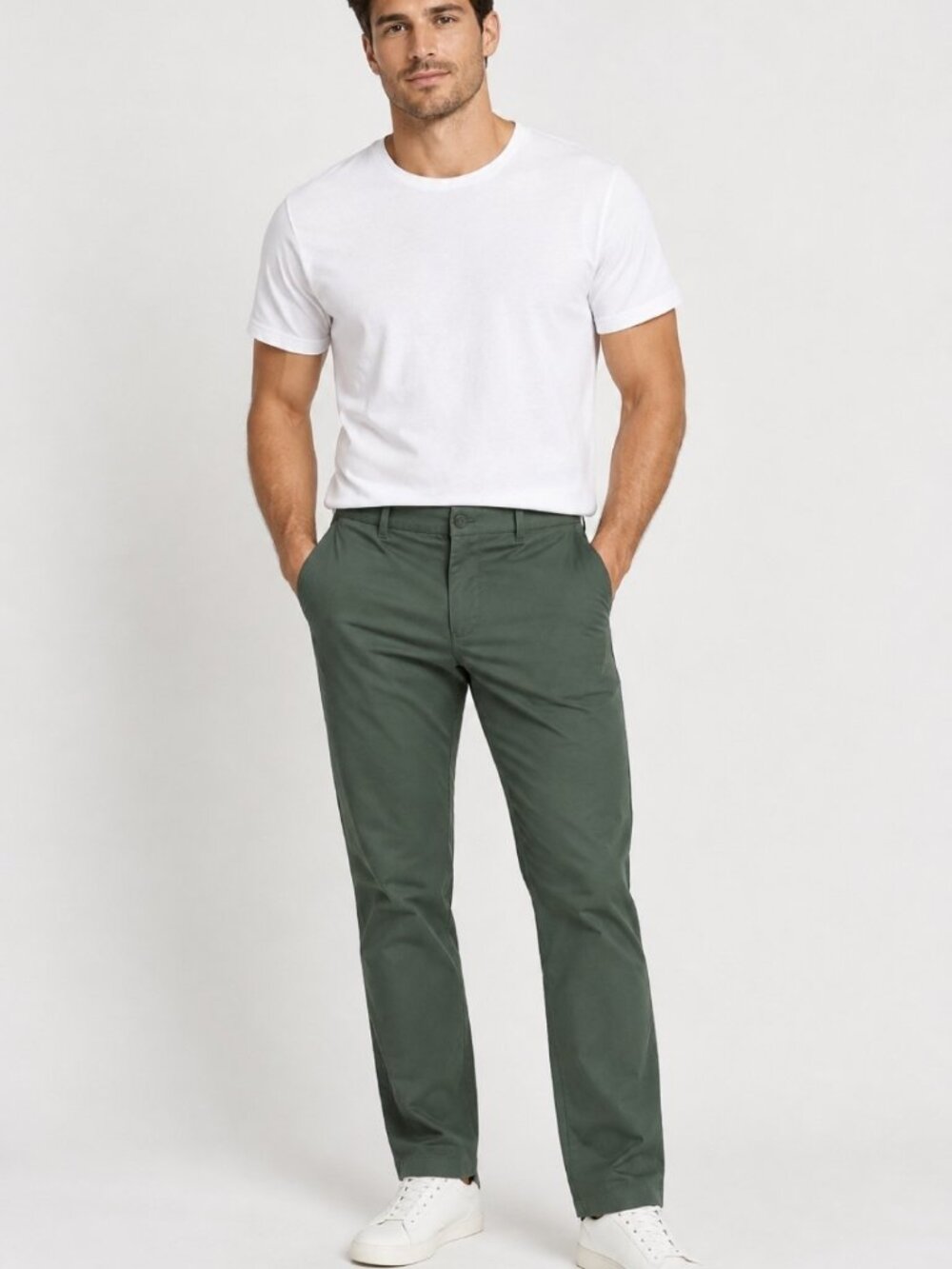 Mizzen+Main Helmsman Chino Pant Sz 36x32 Olive Solid Slim Performance